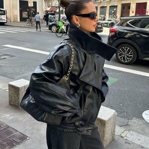 Zara viral ysl inspired leather jacket